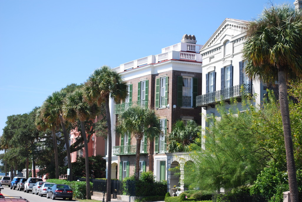 Stately mansions line the Battery in Charleston.
