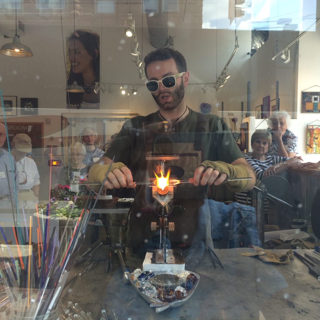 Glass blowing demonstration at Lake Superior Art Glass