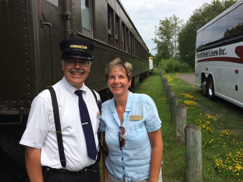 Yours truly with the railroad conductor